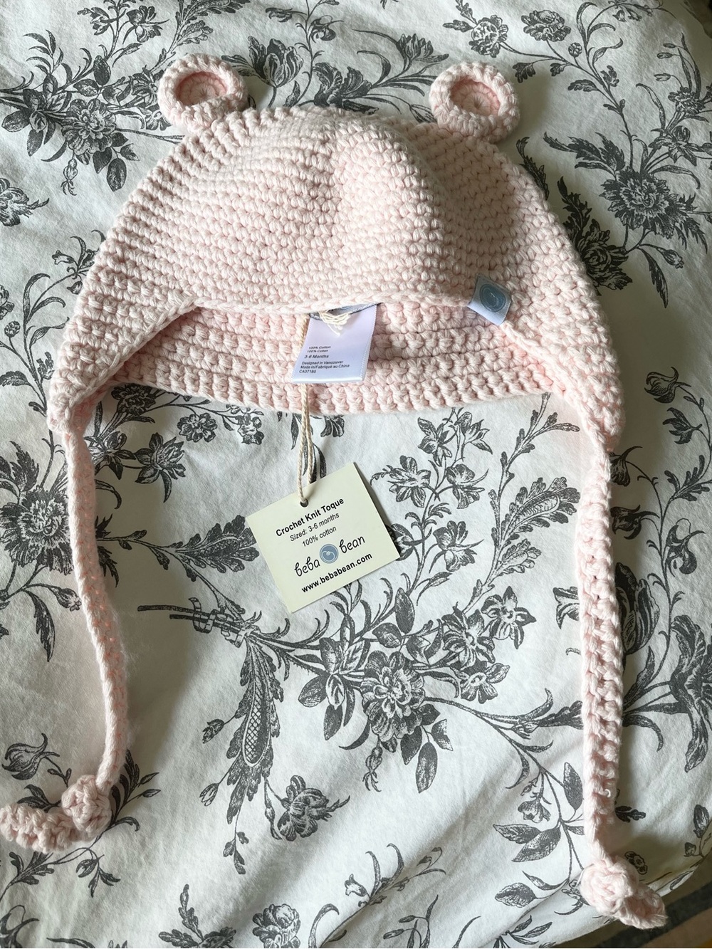 NWT Beba Bean Light Pink 3-6 month Baby Touque